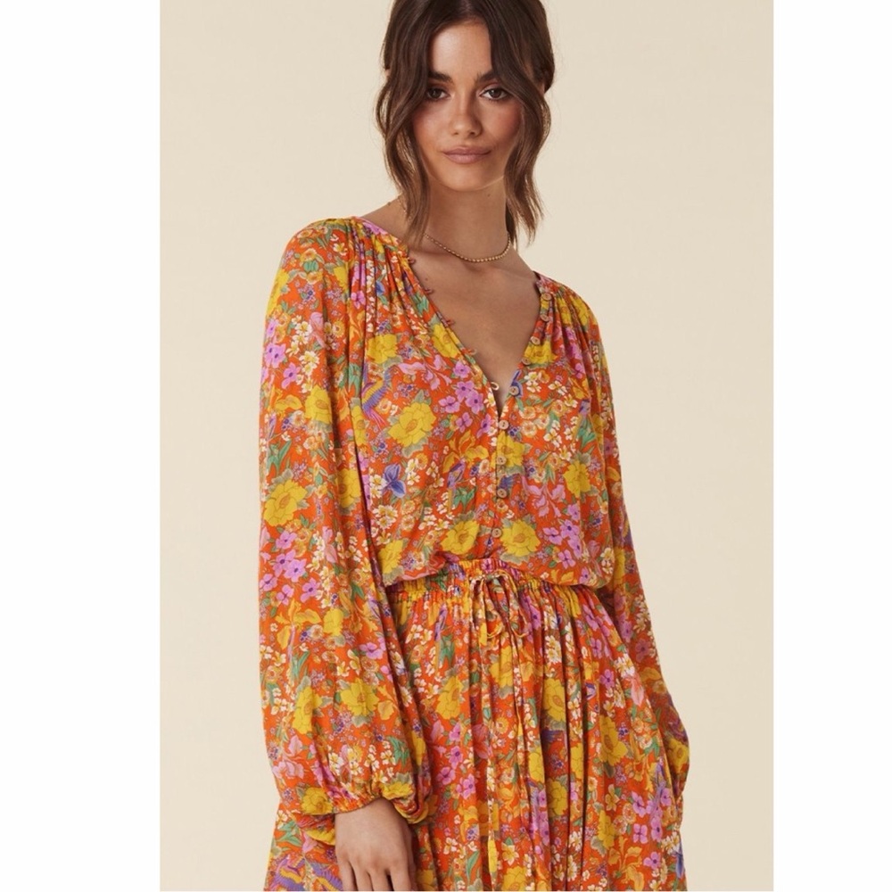 Spell And The Gypsy Collective Last Drinks Blouse Sunset Floral Print